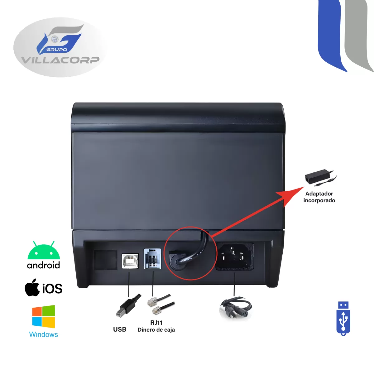 Ticketeras termica 80x80mm - USB