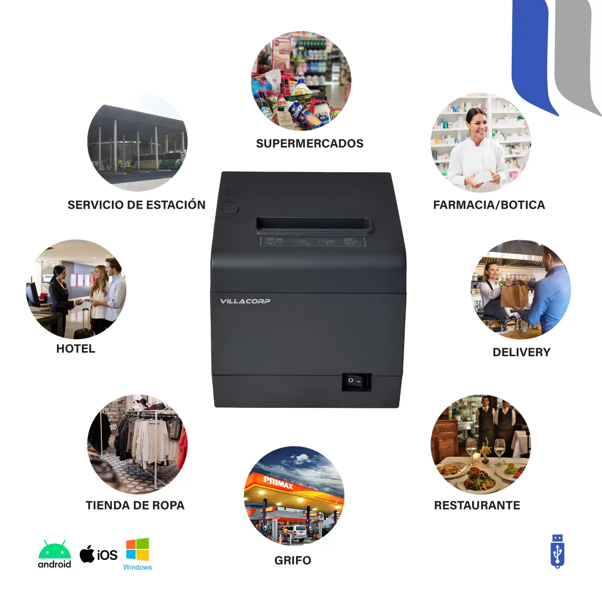 Ticketeras termica 80x80mm - USB