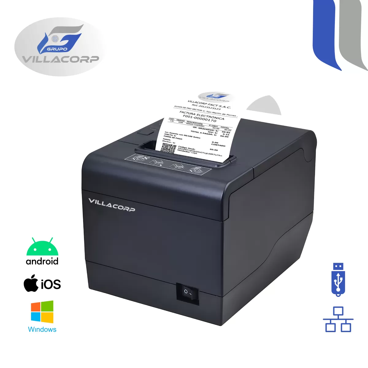 Ticketeras termica 80x80mm - USB + LAN