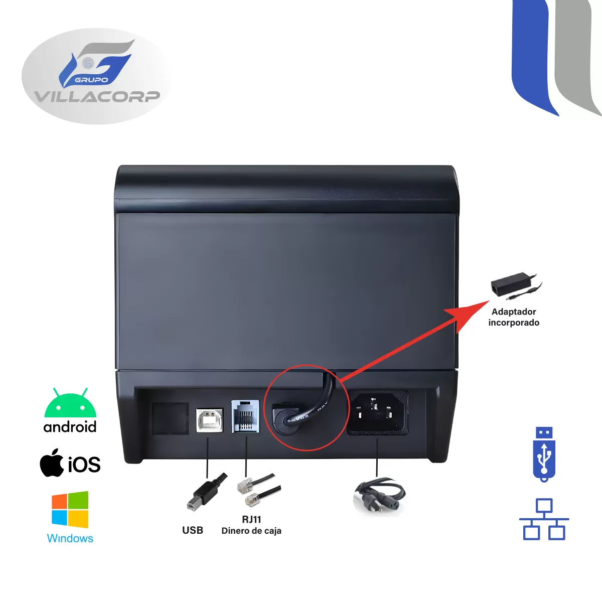 Ticketeras termica 80x80mm - USB + LAN
