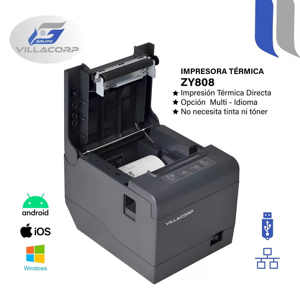 Ticketeras termica 80x80mm - USB + LAN