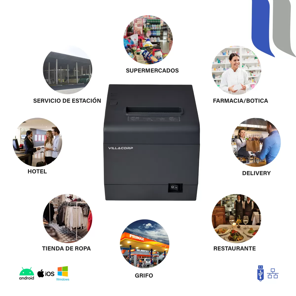 Ticketeras termica 80x80mm - USB + LAN