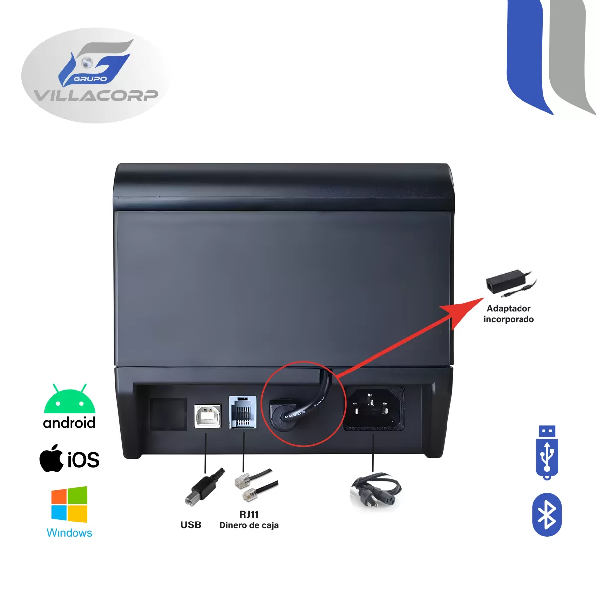 Ticketeras termica 80x80mm - USB + Bluetooth