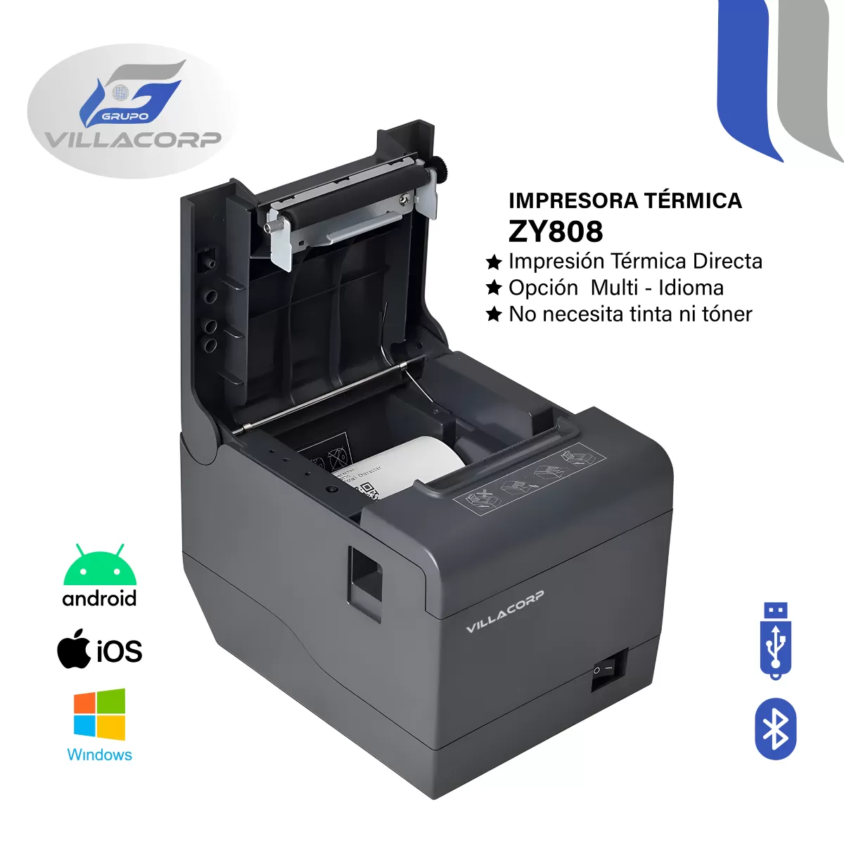 Ticketeras termica 80x80mm - USB + Bluetooth