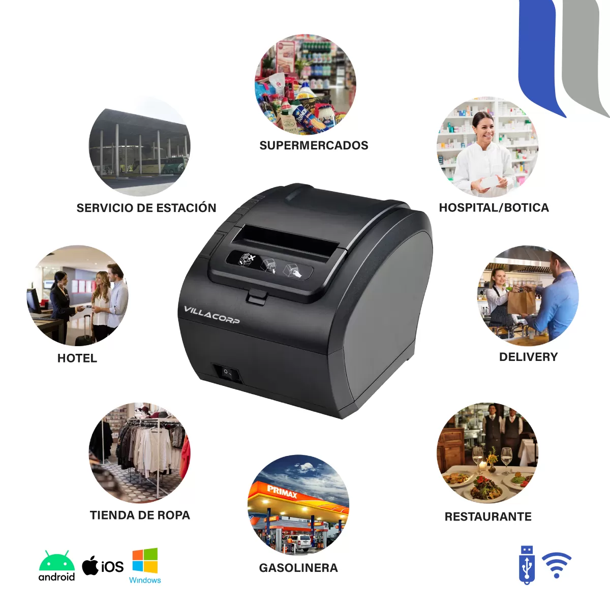 Ticketeras termica 80x80mm - USB + WiFi