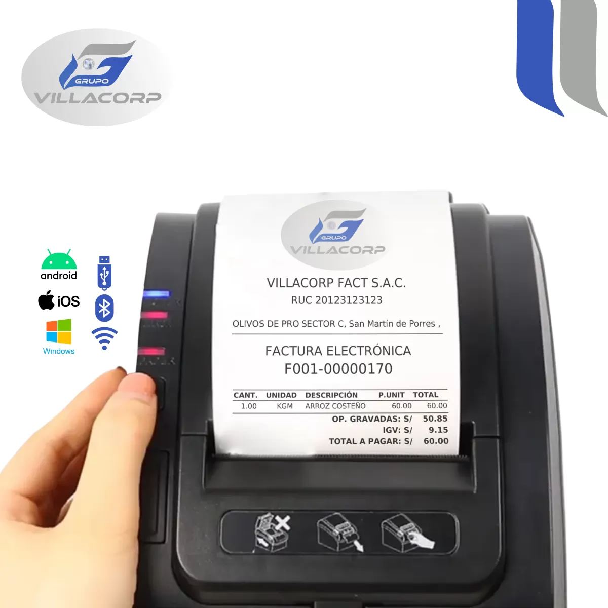 Ticketeras termica 80x80mm - USB + WiFi + Bluetooth