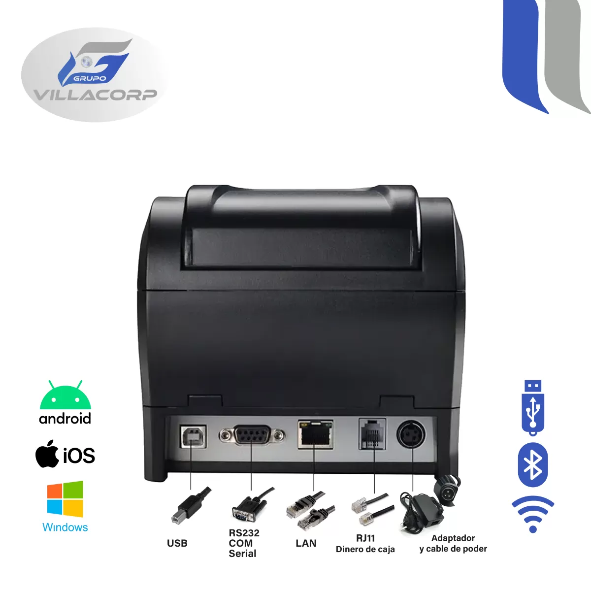 Ticketeras termica 80x80mm - USB + WiFi + Bluetooth