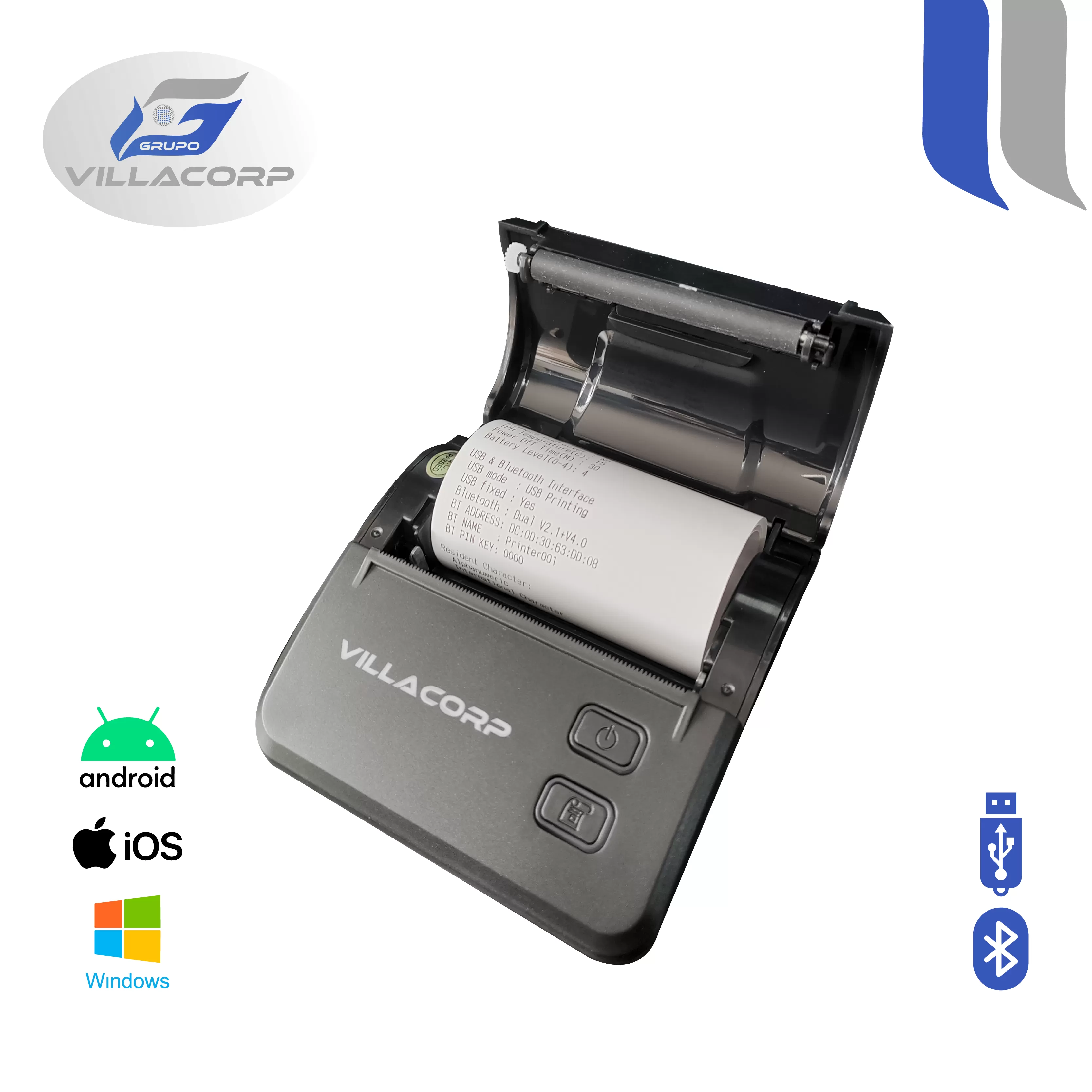 Ticketeras termica Portátil 80x40mm - USB + Bluetooth