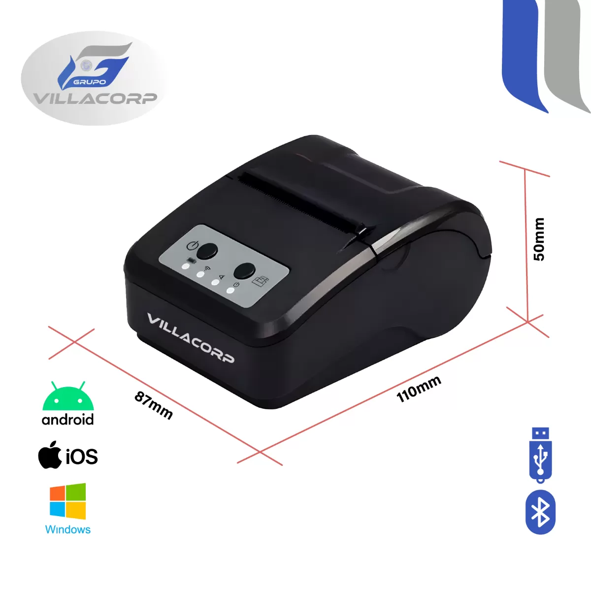 Ticketeras termica Portátil 57x40mm - USB + Bluetooth