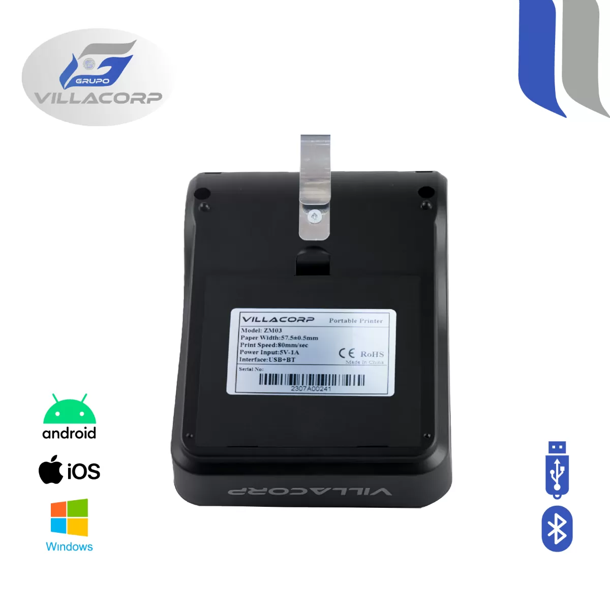 Ticketeras termica Portátil 57x40mm - USB + Bluetooth