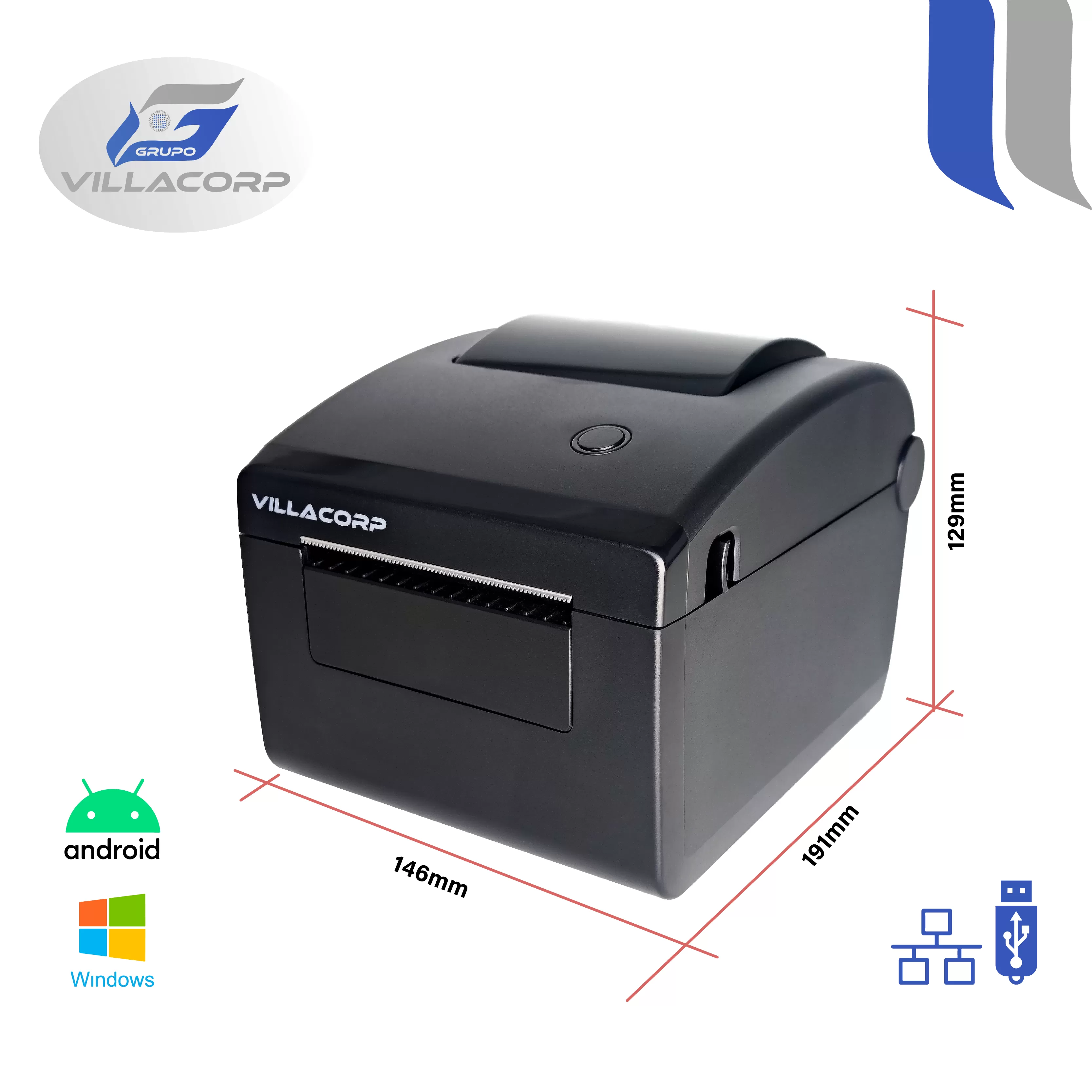 Impresora Térmica de etiquetas 80mm - USB + LAN + RS232