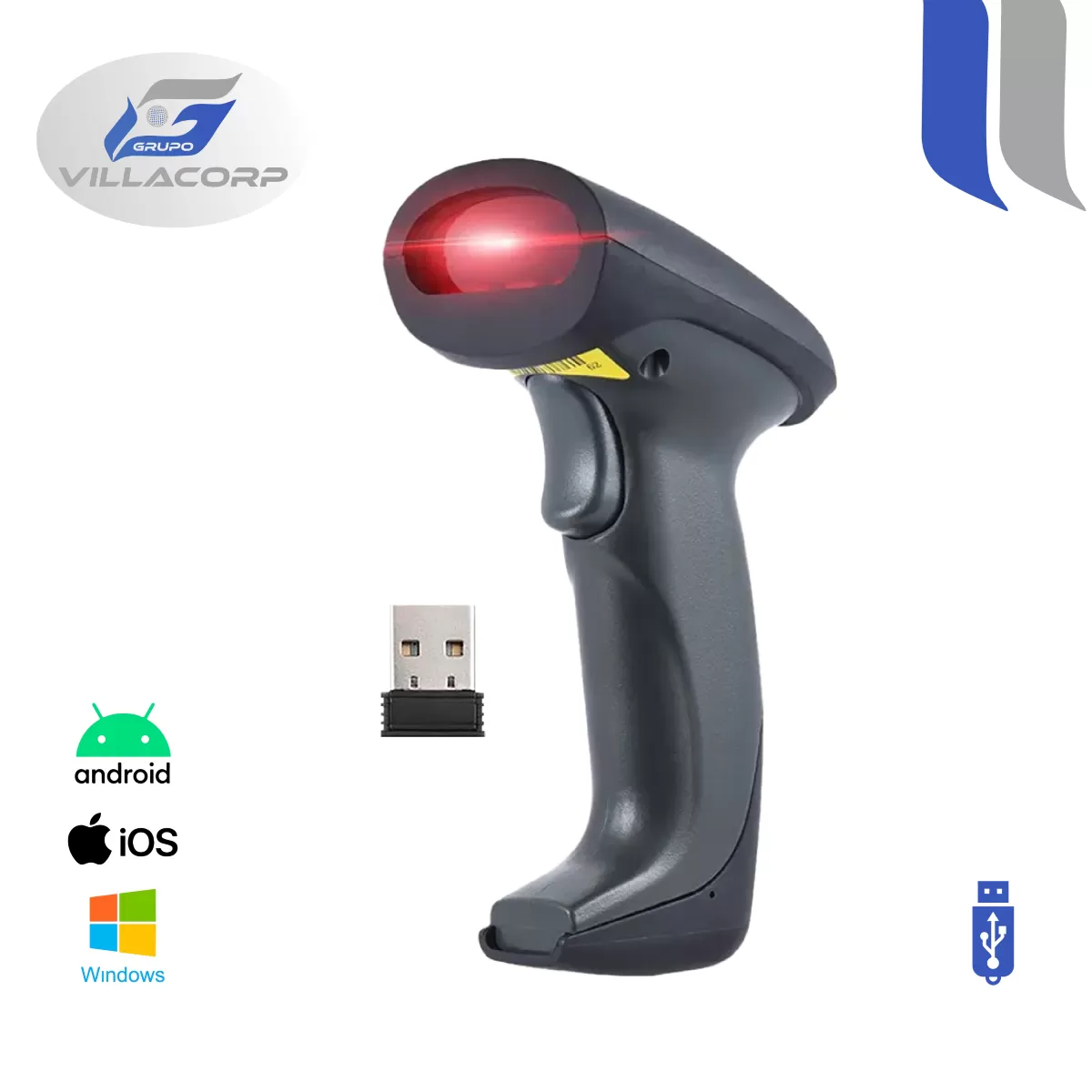 Lector de Códigos de Barras 1D y QR 2D Inalámbrico