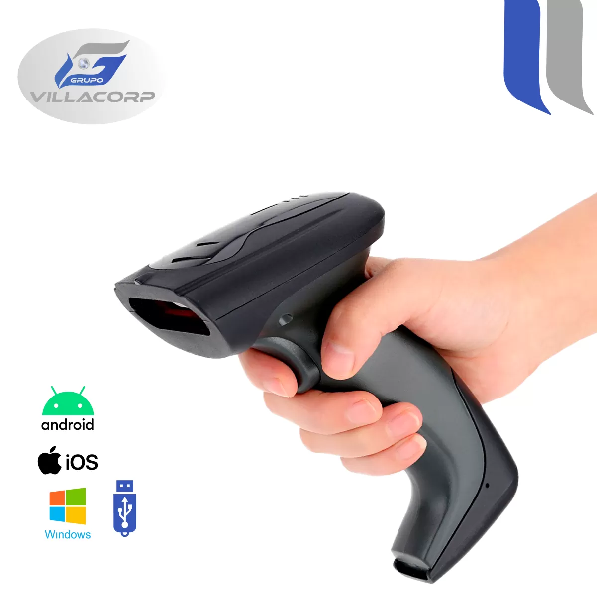 Lector de Códigos de Barras 1D y QR 2D Inalámbrico