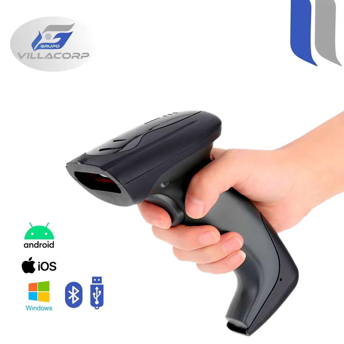 Lector de Códigos de Barras 1D y QR 2D Inalámbrico + Bluetooth