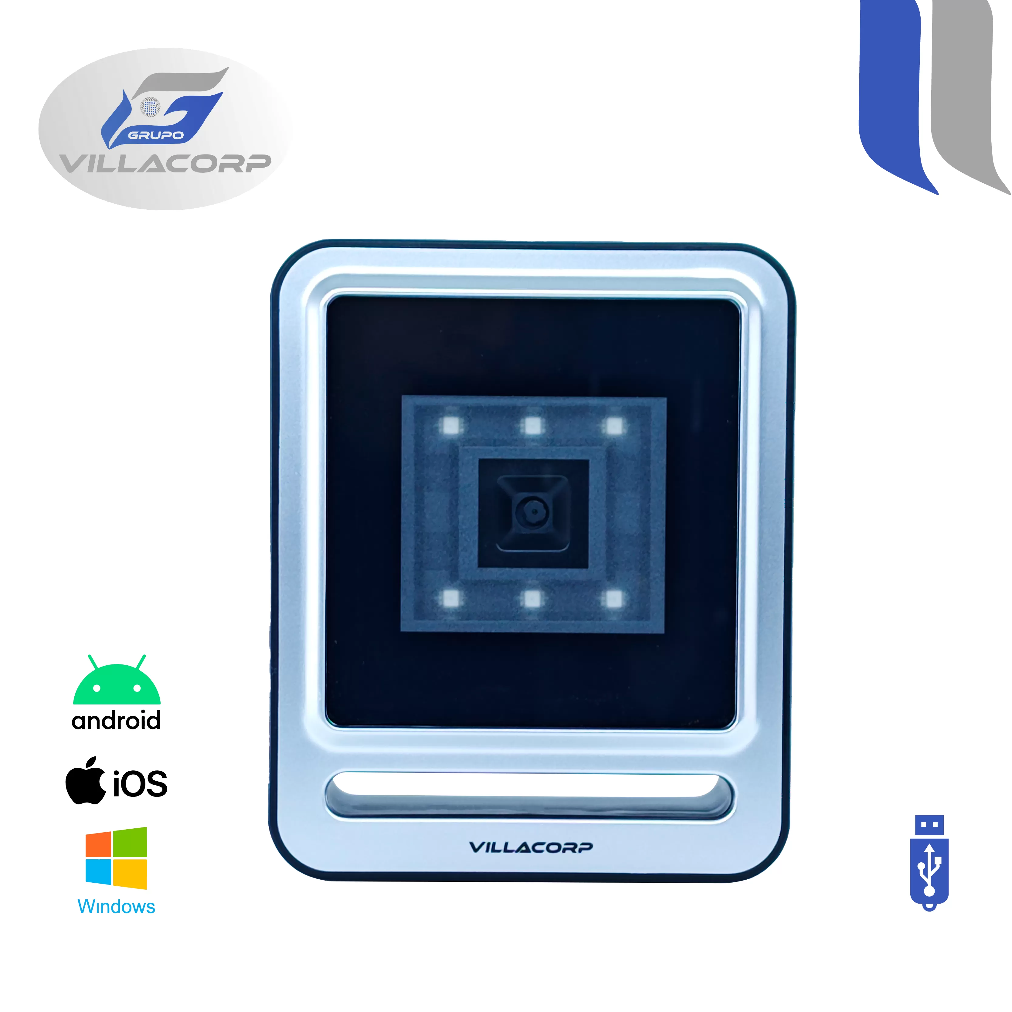 Lector Omnidireccional de Códigos de Barras 1D y QR 2D de Escritorio