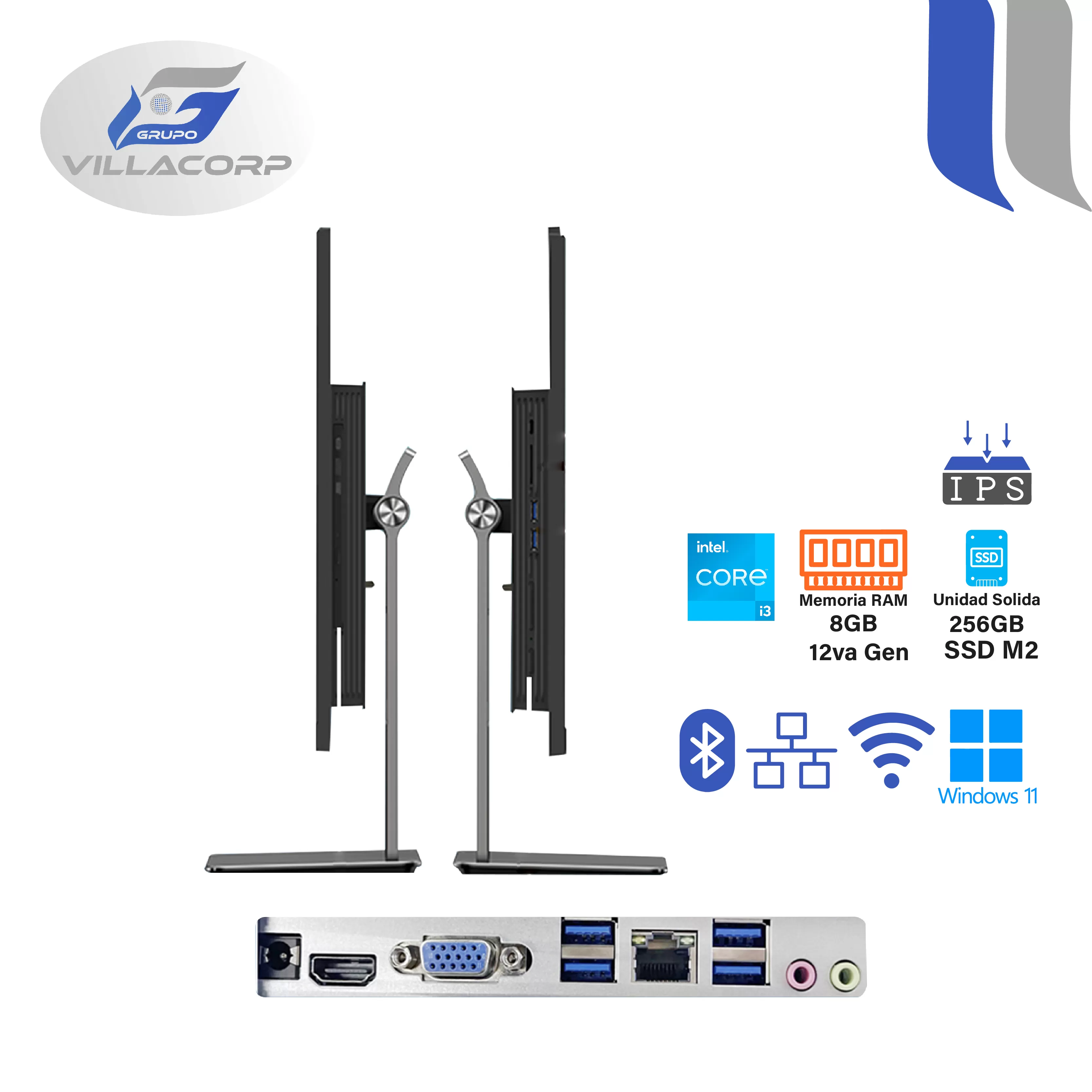 All In One 23.8" Core i3 8GB + 256GB SSD M2 IPS